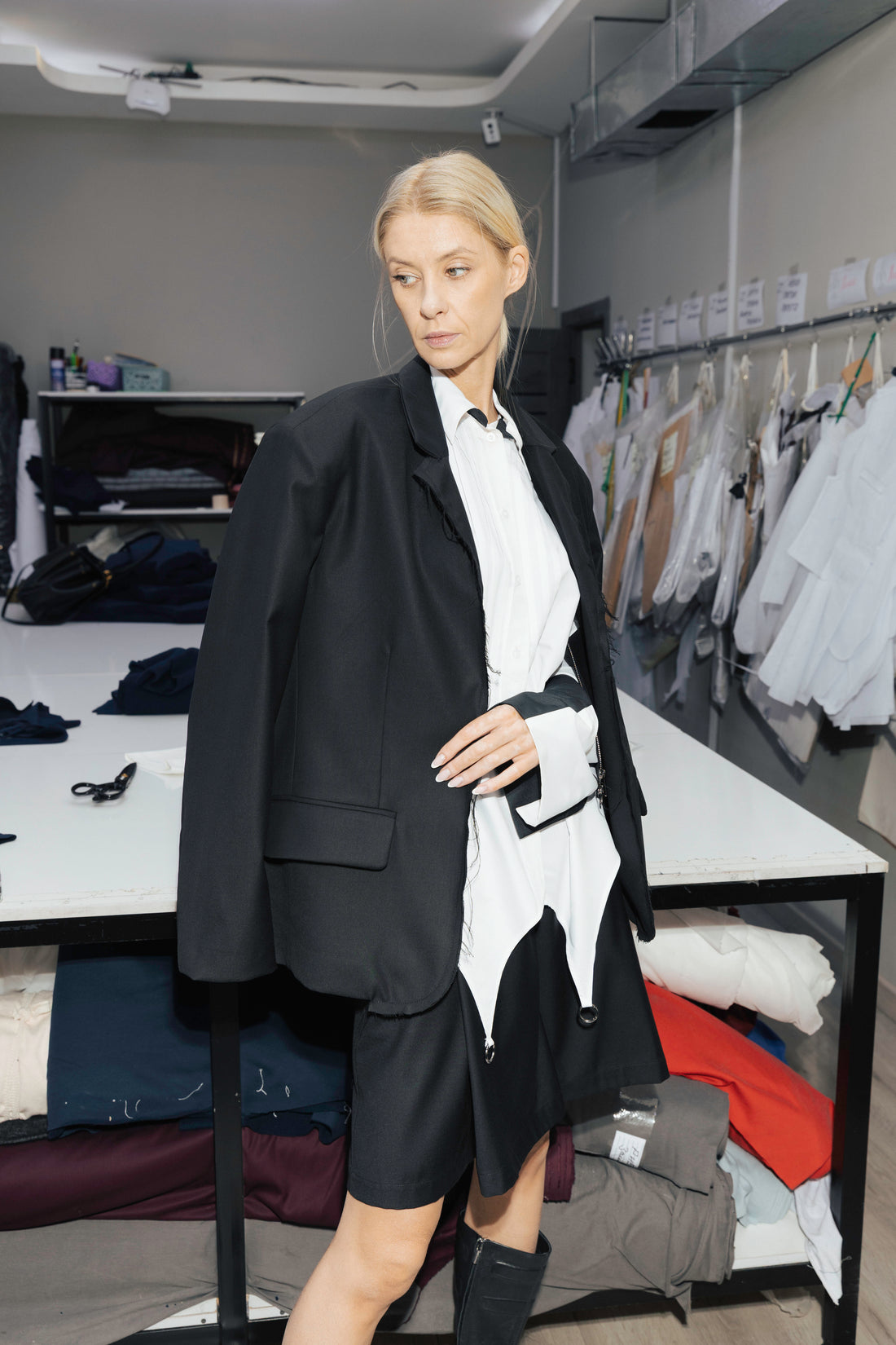 Jacket with Corset Insert. Diva wears Dulat Archive